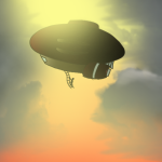 Hanging off an airship just to get a better view of the sunset